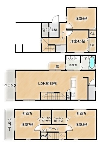 FreeLife上ノ島2-2号地　の参考プラン|参考間取り