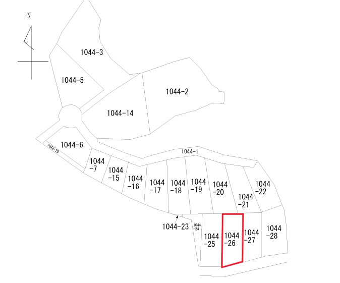 那須烏山市月次　売地の土地図|土地面積：288㎡（87.11坪）