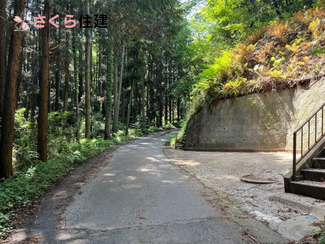 那須烏山市月次　売地の前面道路含む現地写真|前面道路南側　公道