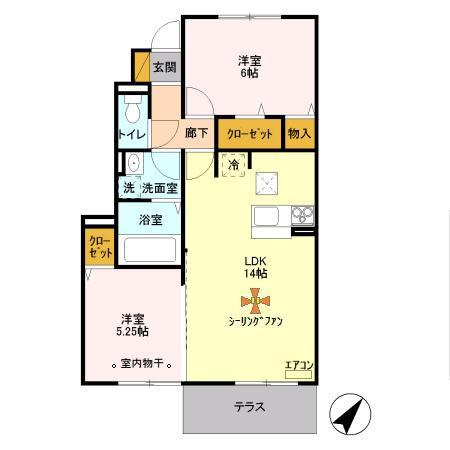 プラシデスB棟の間取り