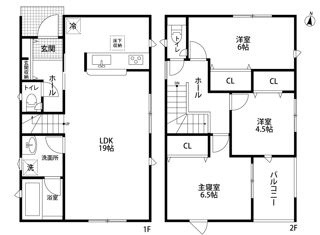門真市江端町　1号棟の間取り