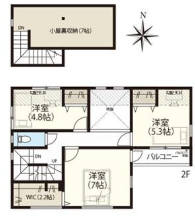 【仲介手数料無料】所沢市北秋津全４棟１号棟　所沢市の新築住宅なら西武ハウジングの間取り