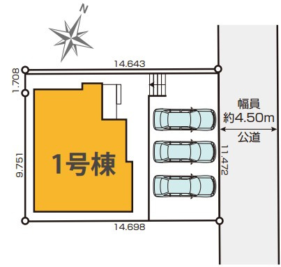 狭山市水野23期　全1棟　新築戸建の区画図|令和8年6月4日撮影。
