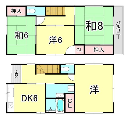 貸家　西宮市門戸岡田町の間取り