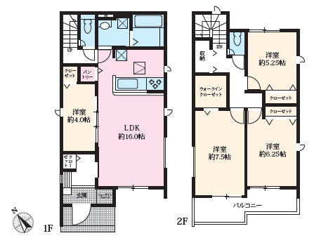 豊田市堤町　新築分譲住宅　全3棟　1号棟の間取り