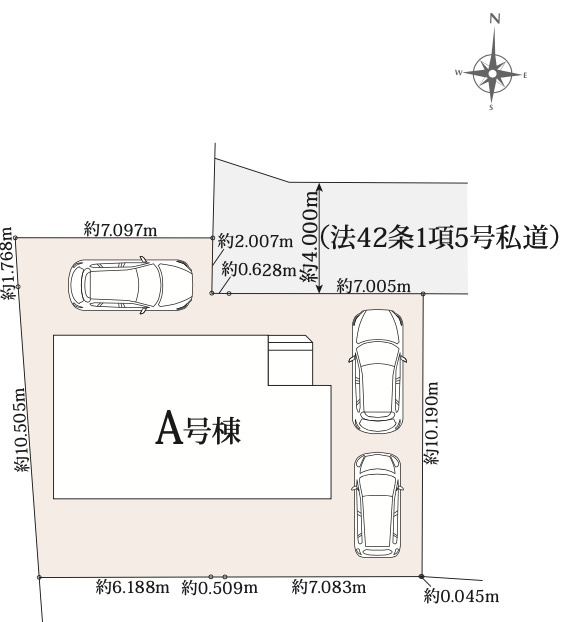 【仲介手数料無料】狭山市　入間川　全１棟　狭山市の新築住宅なら西武ハウジングの区画図