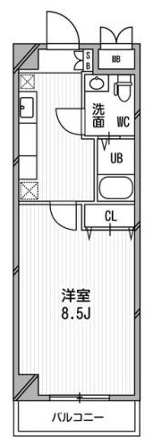 大阪市中央区和泉町１丁目の賃貸マンションの間取り