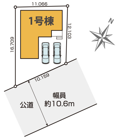 【仲介手数料無料】狭山市中新田１期全１棟　狭山市の新築住宅なら西武ハウジングの区画図