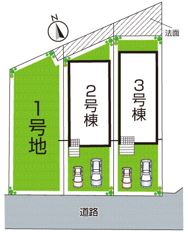 枚方市香里ケ丘　第5期　売土地の区画図|全３区画