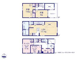 【間取り】 | 名古屋市千種区松軒２丁目4-11【仲介手数料無料】新築一戸建て　4号棟