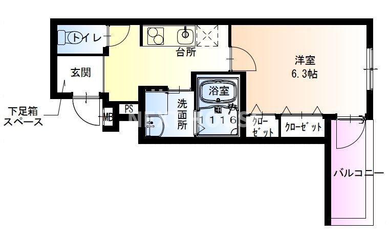 フジパレス沢ノ町駅南の間取り