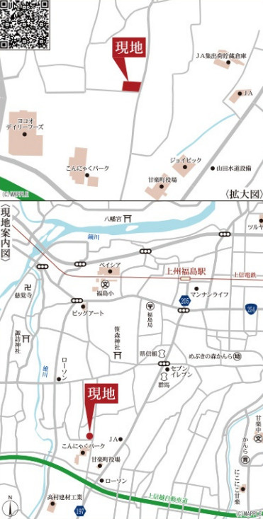 【新築平屋】甘楽郡甘楽町小川　１号棟(全３棟)　リーブルガーデン　新築建売分譲の地図