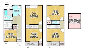 【間取り】 | 西淀川区歌島２丁目 | ４DKでファミリー様におすすめです♪屋根裏収納も有ります！！