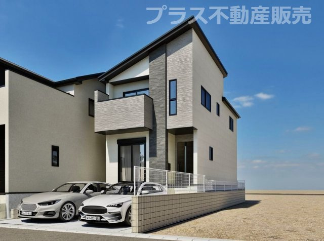 【外観】 | 福岡市早良区飯倉3丁目7期　3号棟（全3棟）【仲介手数料無料・0円】 | 完成イメージの外観パースです。