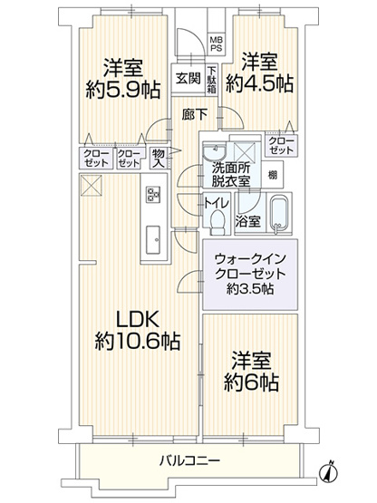 【間取り】 | □■パレ平塚すみれ平四番館■□