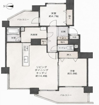 ライオンズヒルズ平岸壱番館の間取り