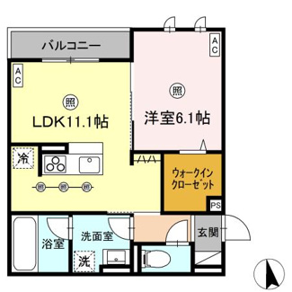 【間取り】 | D-residence川口3丁目E | 1LDK