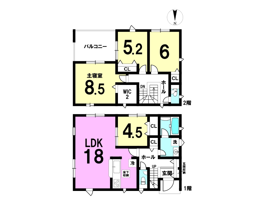 豊町 第2の間取り|4LDKとなります。