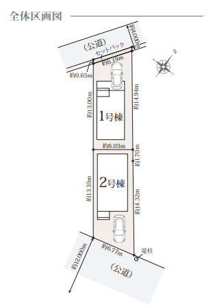 藤沢市鵠沼神明２期　新築戸建　全２棟２号棟の区画図