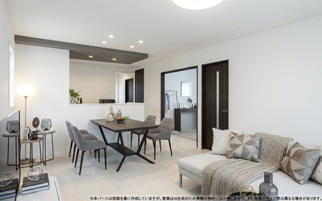 【完成予想図】 | 【LDK　イメージパース】
※画像は設計図面を基に作成したイメージです。