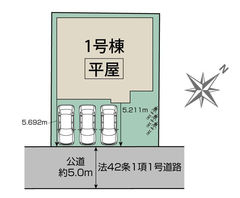 川越市日東町全1棟　新築戸建の区画図|2026/6/4撮影