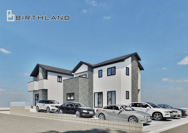 新築戸建・新築建売　郡山市大槻町17期　柴宮小・第一中の外観パース|【2号棟】完成予想図
