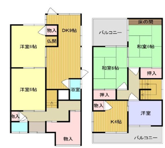 【間取り】 | 尼崎市浜田町４丁目中古テラスハウス | ５DKの間取りでファミリー様におすすめです！お好きなリフォームや流行りのリフォームを楽しんでみませんか？２階にもキッチンがございます♪