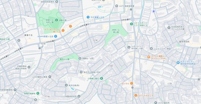 枚方市香里ケ丘　売土地の地図