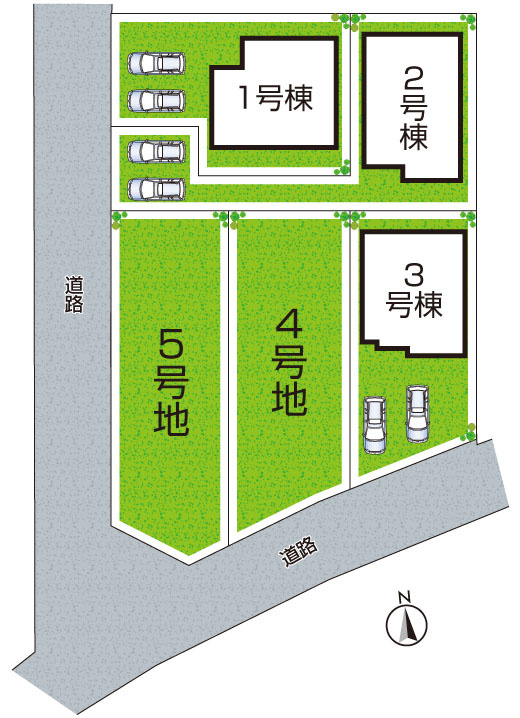 枚方市香里ケ丘　売土地の区画図|全2区画