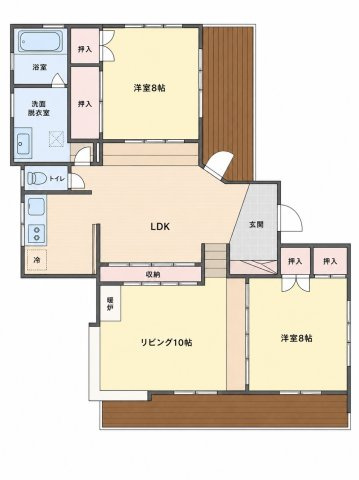 森に溶け込む、薪ストーブのある隠れ家別荘　露天風呂付の那須塩原市の中古物件の間取り
