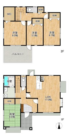 若林区霞目2丁目の間取り