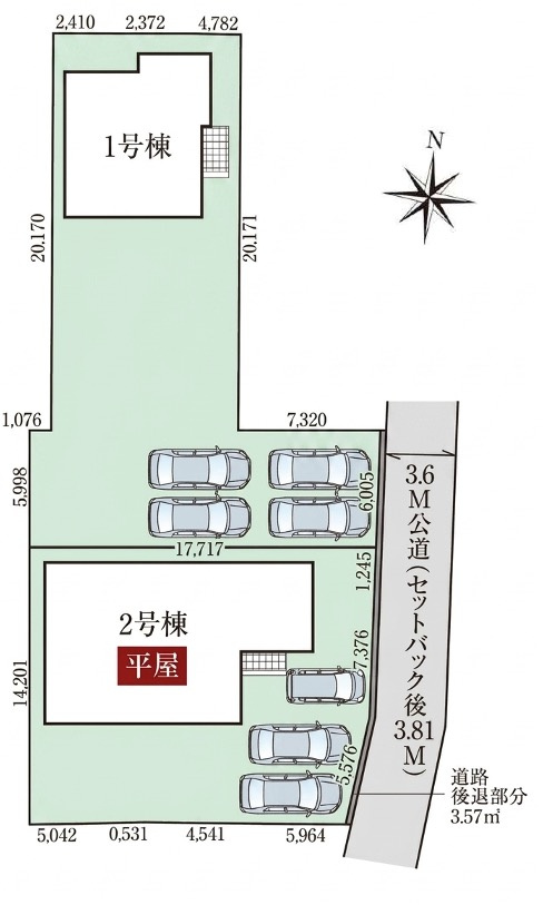 [新築住宅] 深谷市天神町 全2棟の区画図