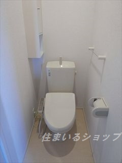 ヴィオラⅡのトイレ|シャワートイレ・収納棚あり