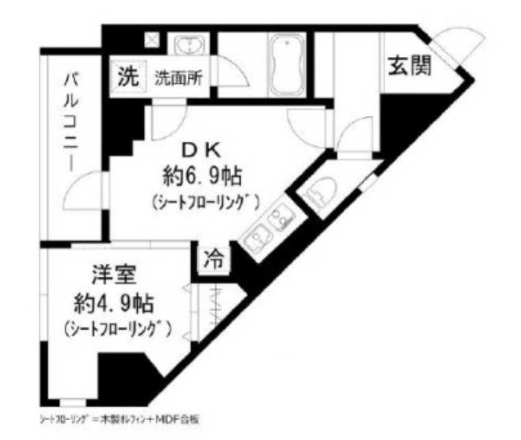 GRAND三軒茶屋WEST　築浅　駅近　ネット無料　ペット相談可の間取り