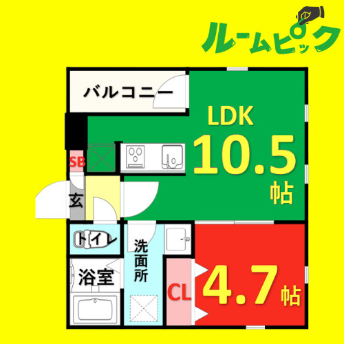 Cherim 瑞穂公園　名古屋市賃貸　仲介手数料無料の間取り