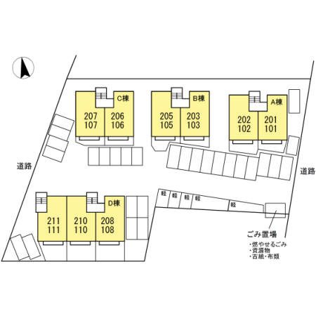 セジュール大善寺　Ｂの区画図
