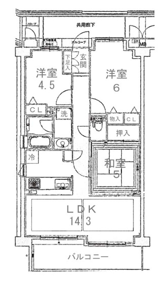 【間取り】 | ディアステージ御陵 | 専有面積65.71㎡