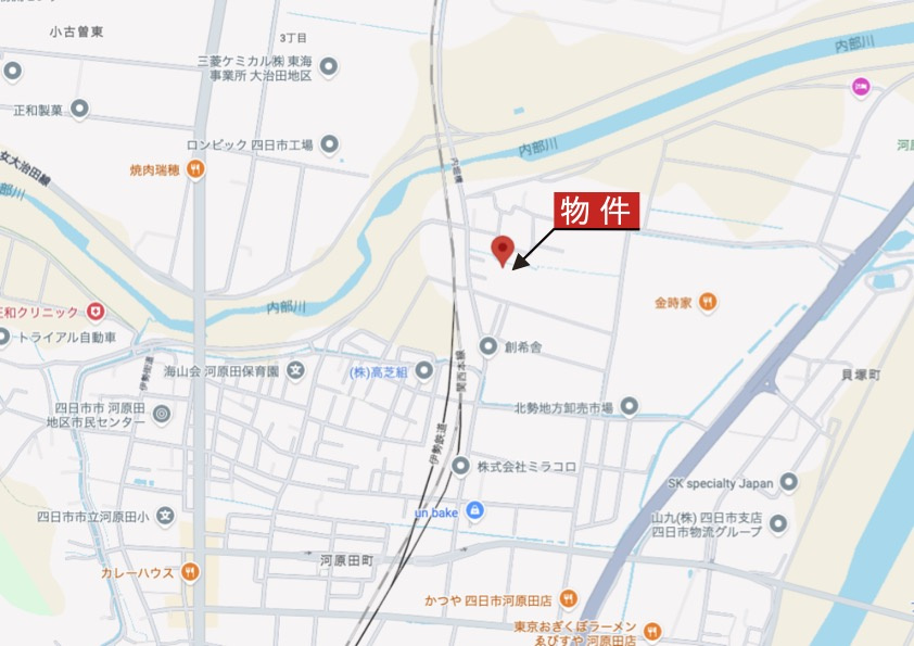 四日市市河原田町《3号棟》の地図|広域Map