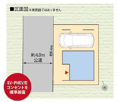 所沢市東狭山ヶ丘1丁目・全1棟　新築一戸建　～2×4工法～の区画図|駐車1台可能です。