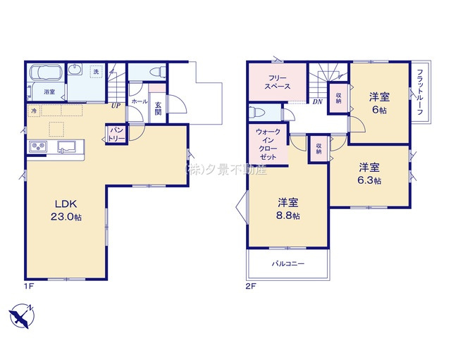 《仲介手数料無料》伊奈町栄４丁目145-2新築一戸建てクラフトピットの間取り