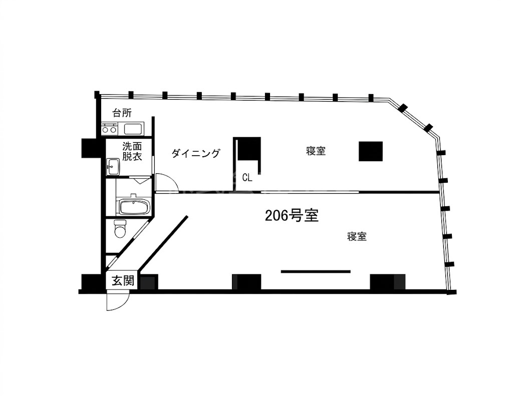 道頓堀ハイツ テナントの間取り
