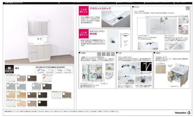 【構造・工法・仕様】 | 東住吉区田辺5丁目 | 【洗面台仕様書☆】