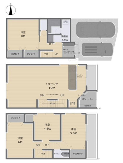 【間取り】 | 東住吉区田辺5丁目 | 【全洋室4LDK＋駐車2台可能】室内水廻り設備一新！内外装全面リフォーム後のお引渡し☆（2026年6月中旬完了予定）食洗機完備☆LDK広々19帖です！