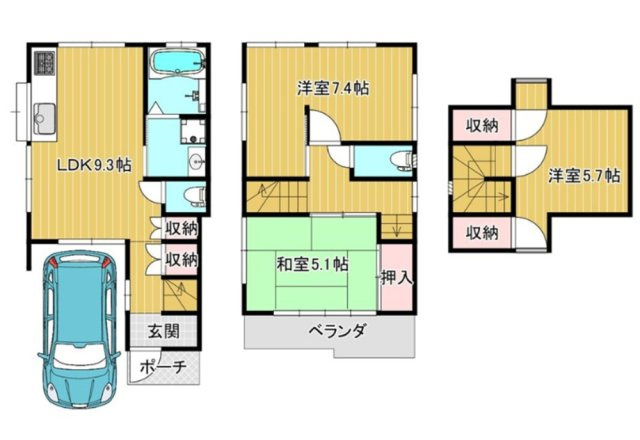 樋ノ口町2丁目の間取り|前道は陽当たり・風通しが良い幅員5ｍ