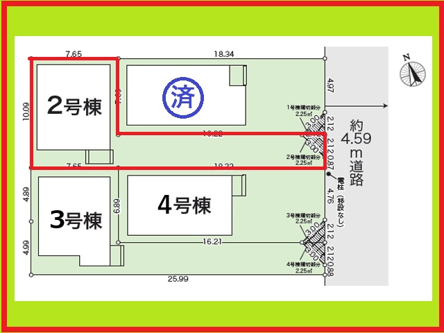 北名古屋市六ツ師宮西の新築一戸建の区画図|◇２号棟◇　　