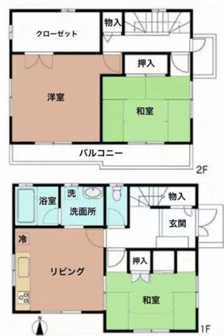 片山町3丁目の間取り|全室南向き、2面採光の明るい住居
