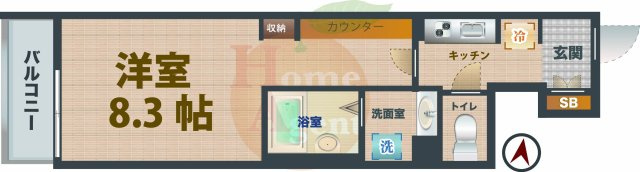 【間取り】 | LIBR　BLAN杉並和泉 | 1Kのお部屋です。