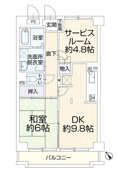 【間取り】 | クオーレ相武台　4階1SDK　リフォーム済み | 海老名市を中心に地域密着で営業♪不動産のことなら「大樹不動産」へ