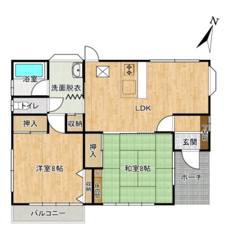 中古戸建　吉井町吉井の間取り|広すぎないお家を希望される方におすすめです。コンパクトな平屋で【ちょうどいい】暮らしをしませんか。