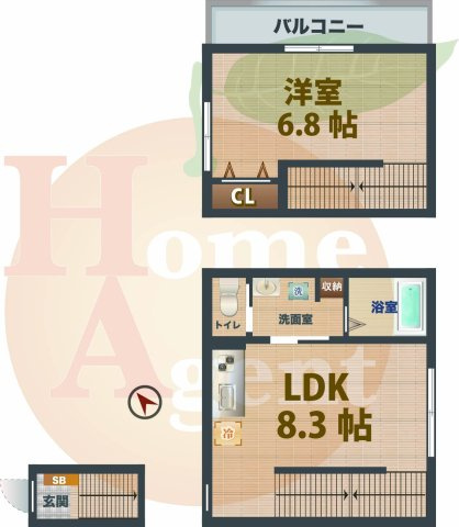 【間取り】 | プラスドア東中野 | 1LDKのお部屋です。